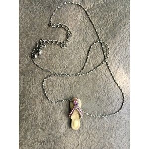 Silver Flip Flop Beach Summer Necklace